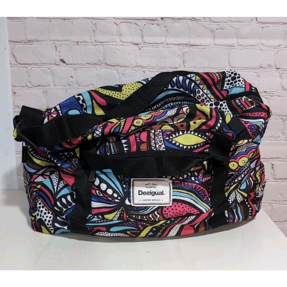 Desigual Large Soft Tote Duffel Bag Colorful Packable Limited Edition